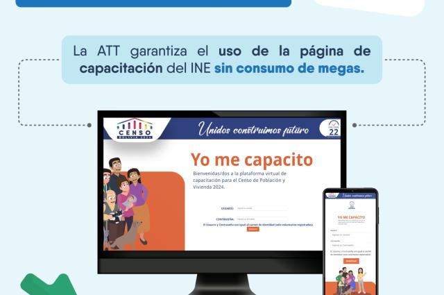 Censo 2024: La ATT garantiza el acceso gratuito a la plataforma de capacitación del INE